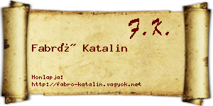 Fabró Katalin névjegykártya